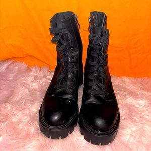 heeled combat boots